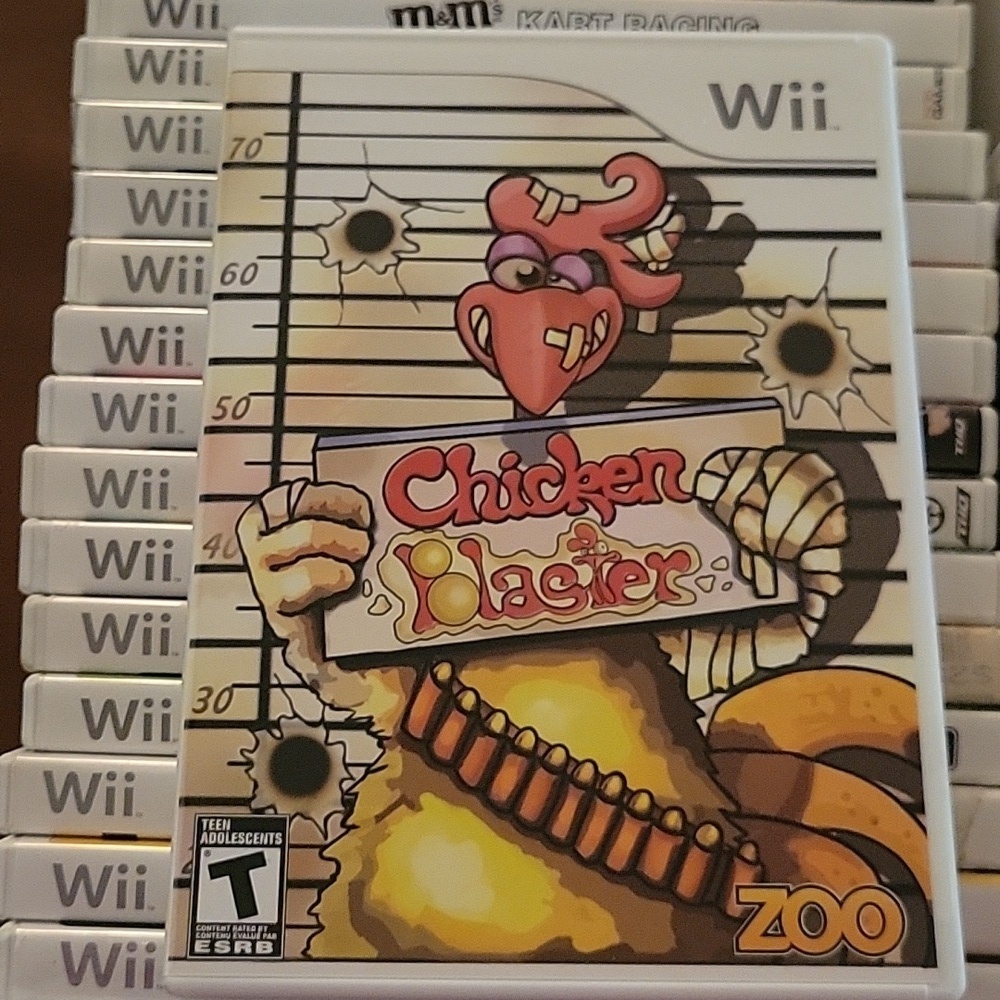 Chicken Blasters Wii Game No Visable Stratches Original Case & Paper Inserts
